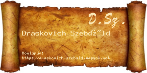Draskovich Szebáld névjegykártya